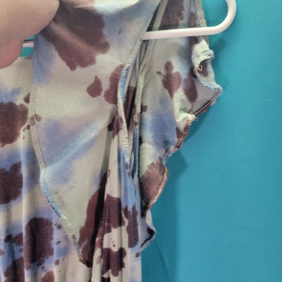 Angie Womens Tie-Dye Rayon Ruffle Sleeve Dress Size L - Picture 3 of 8